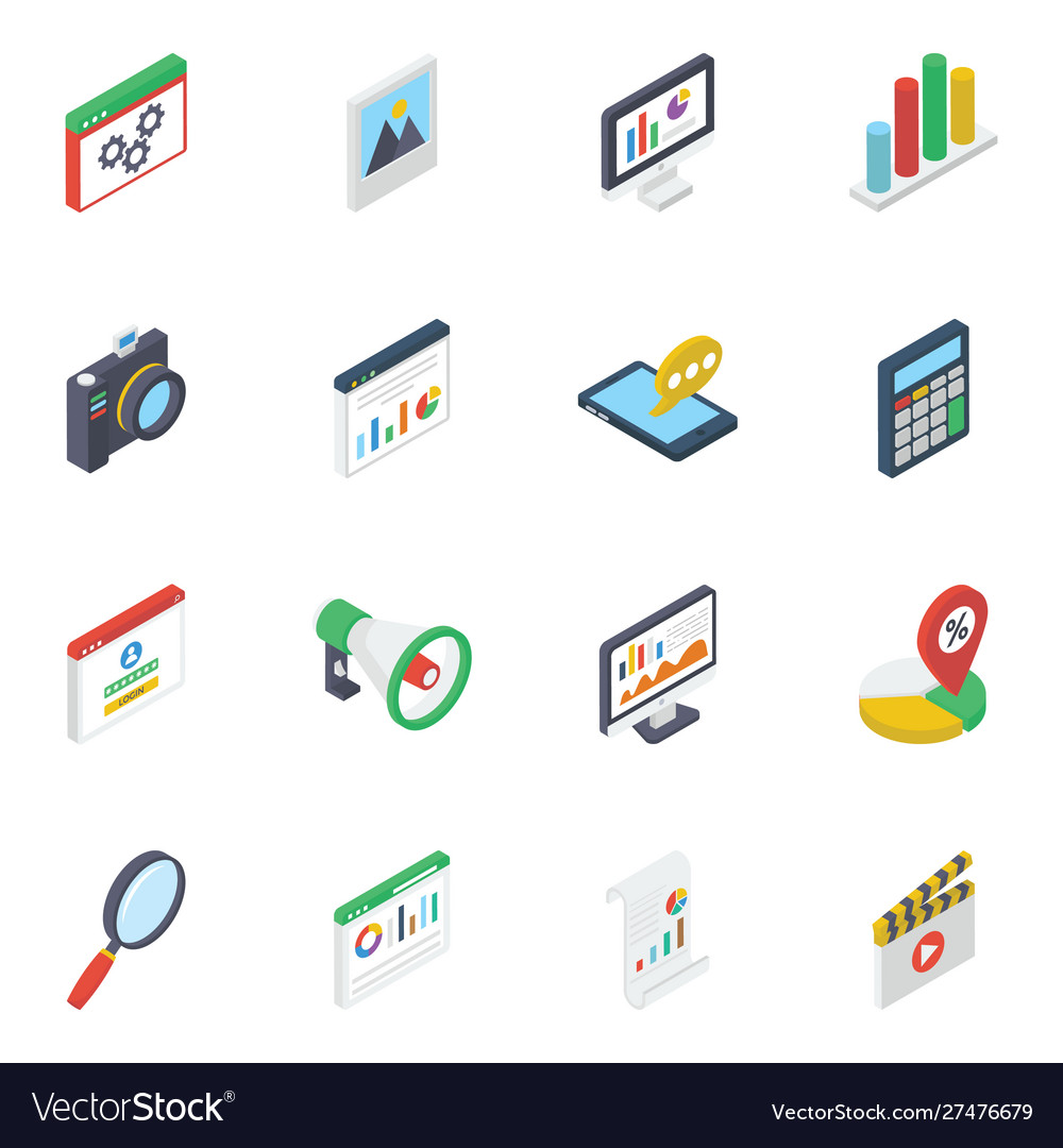 Graphical data and advertisement isometric