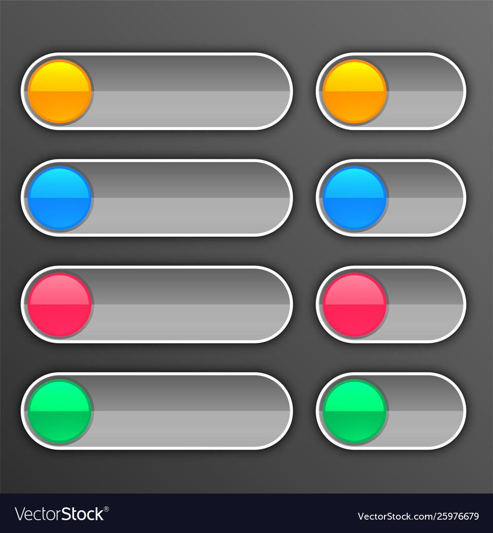 Gray buttons set in different sizes