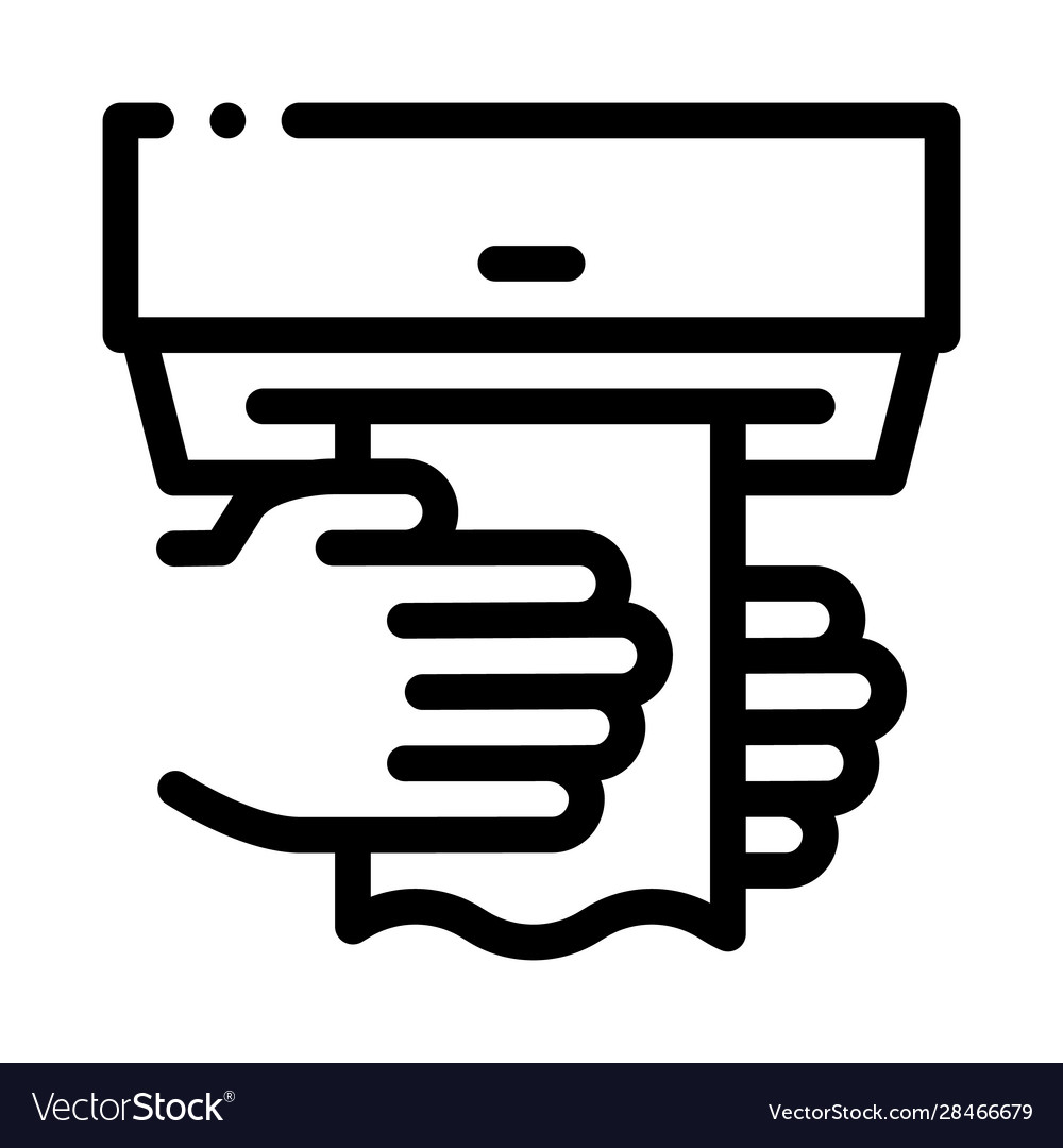 Hands wipe paper napkin icon outline Royalty Free Vector