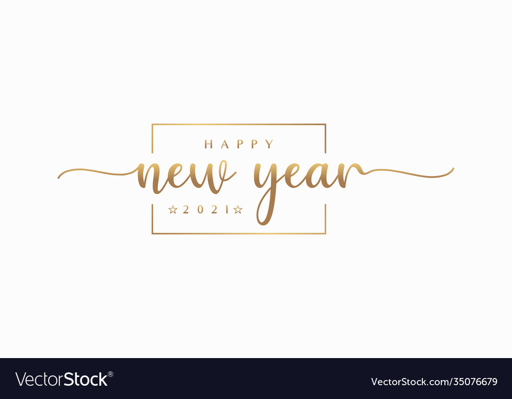 Happy new year 2021 lettering calligraphy