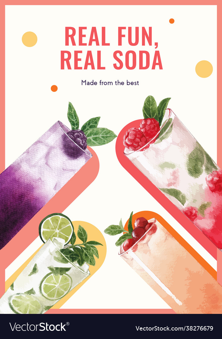 Poster template with soda drink design