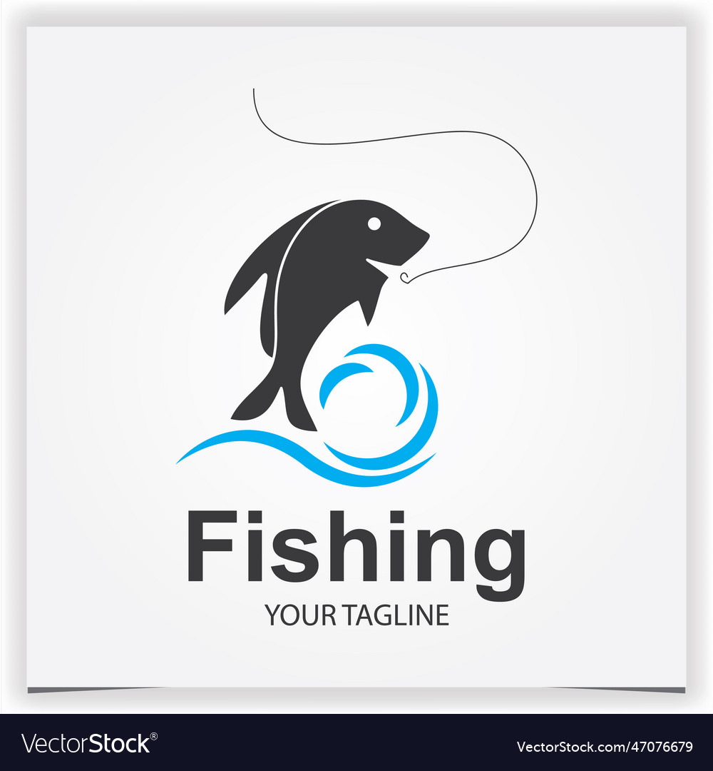 River fishing logo design logo premium elegant Vector Image