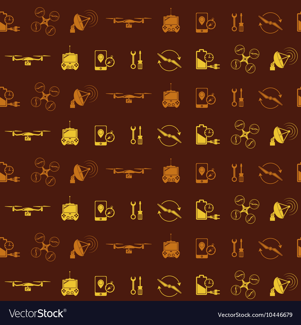 Seamless pattern with drone icons