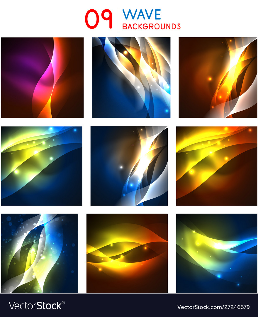 Set techno geometric textures templates neon Vector Image