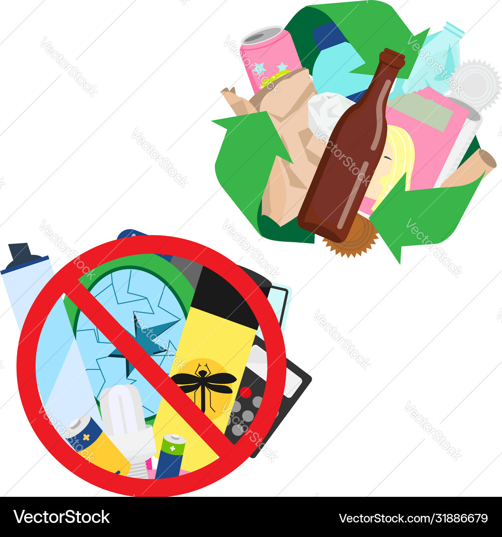 What can be and t recycled Royalty Free Vector Image
