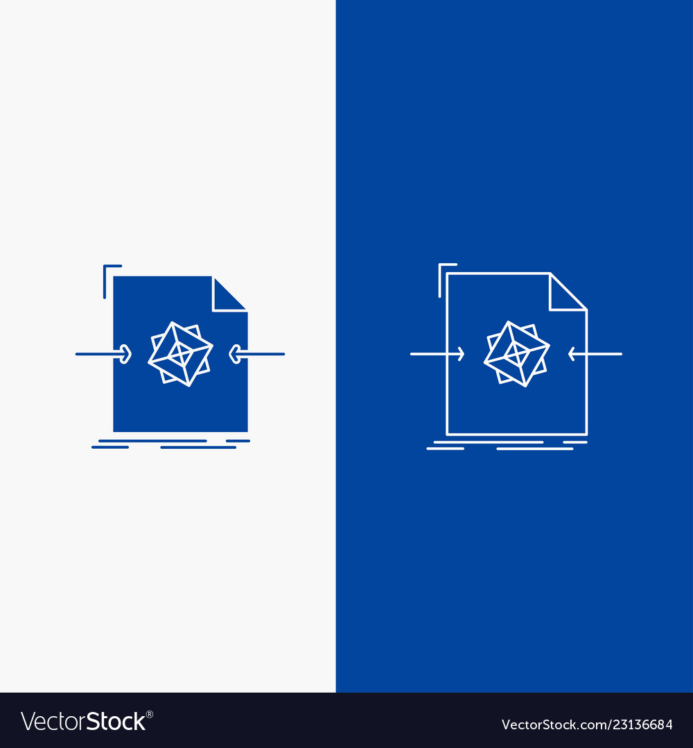 3d document file object processing line and glyph