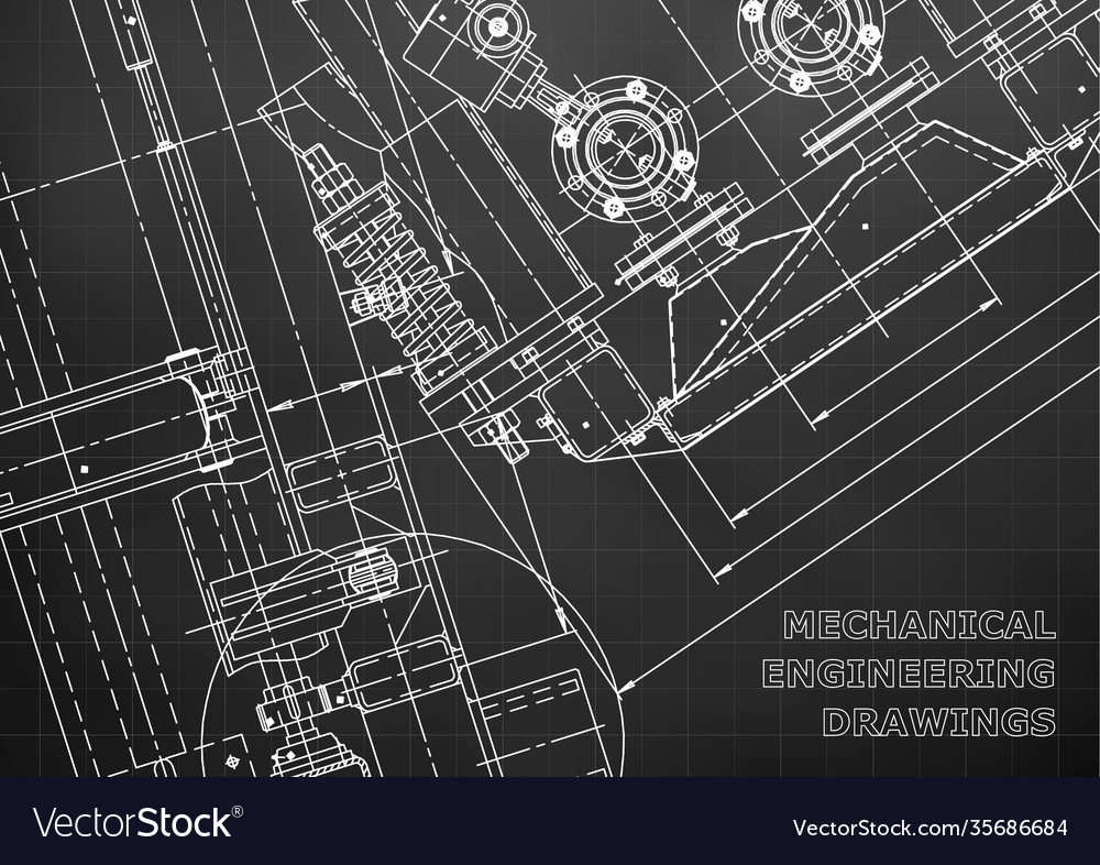 Blueprint Engineering Drawings Mechanical Vector Image