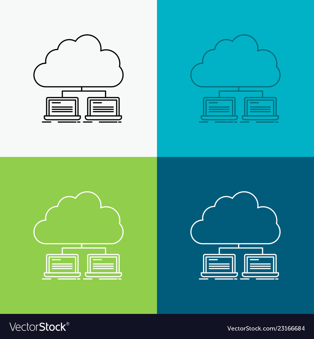 Cloud network server internet data icon over