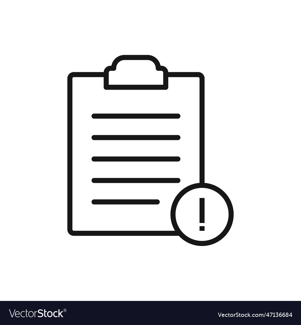 Editable icon of error report clipboard isolated vector image Editable icon of error report clipboard isolated