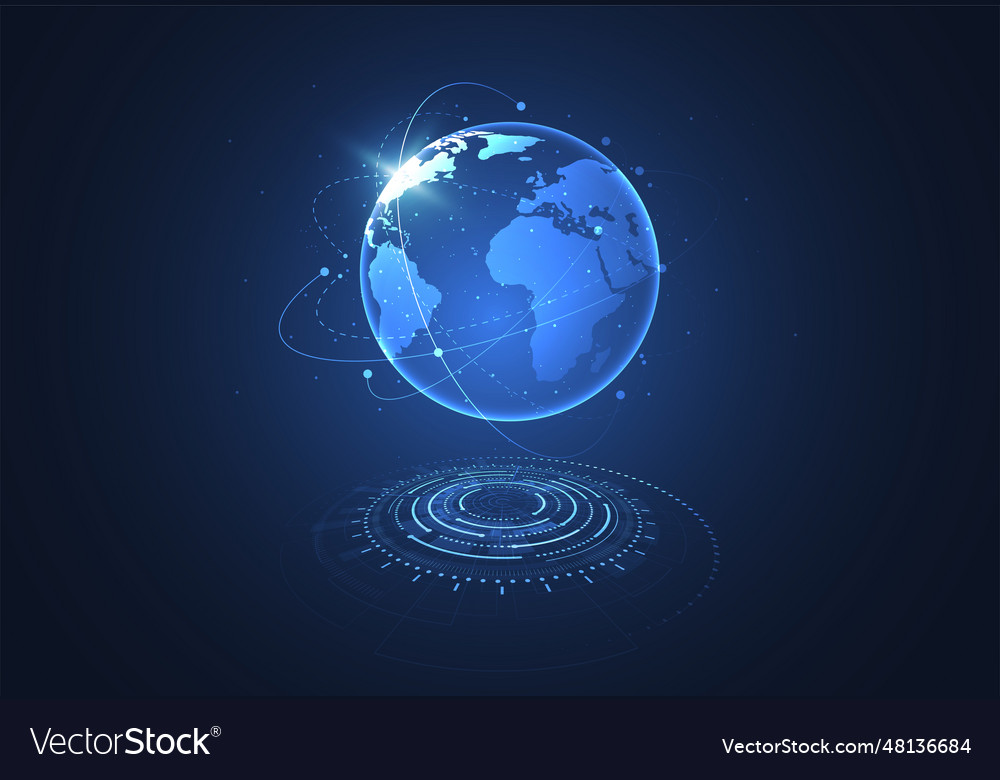 Globale Netzwerkverbindung Weltkarte Punkt vector image Globale Netzwerkverbindung Weltkarte Punkt