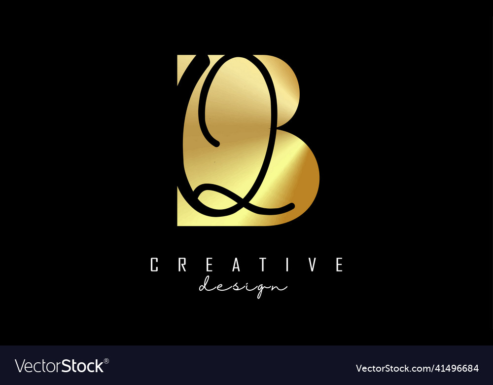 Golden letters bq logo with a minimalist design