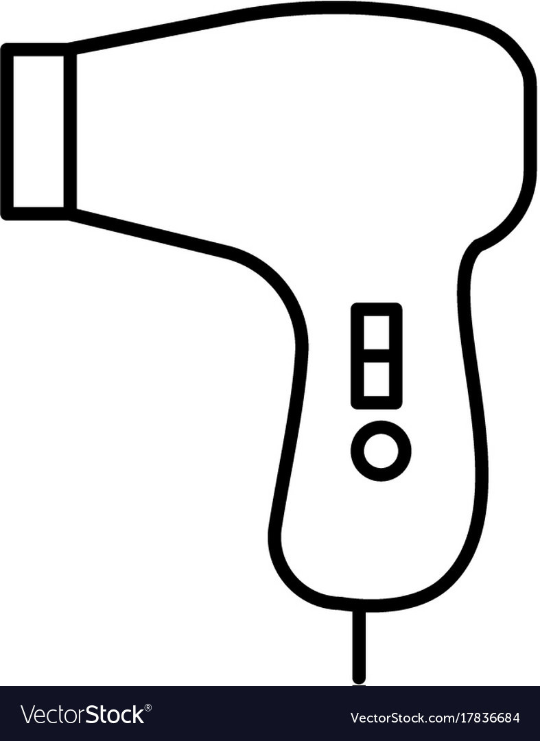 Hairdrier line icon sign