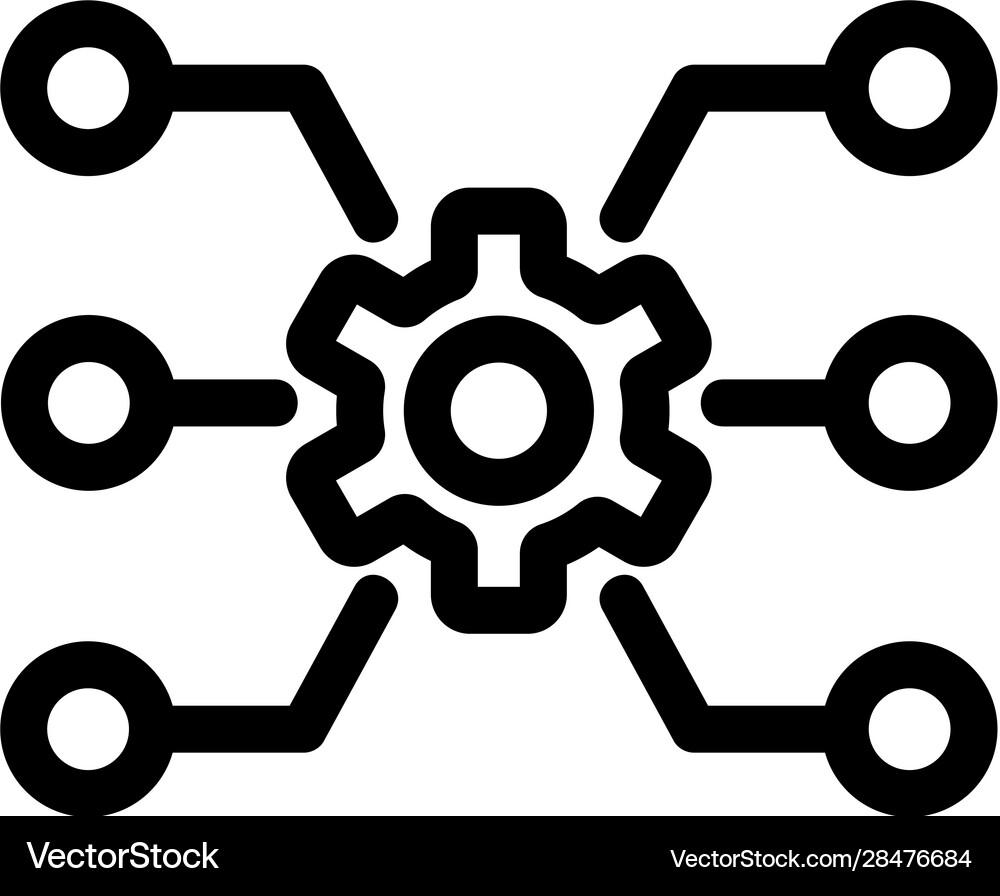 Icon settings feature isolated contour Royalty Free Vector
