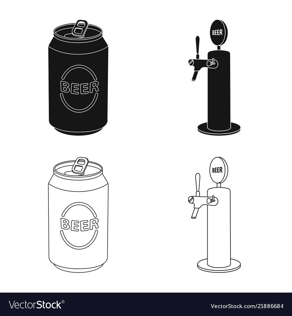 Isolated object of pub and bar symbol collection
