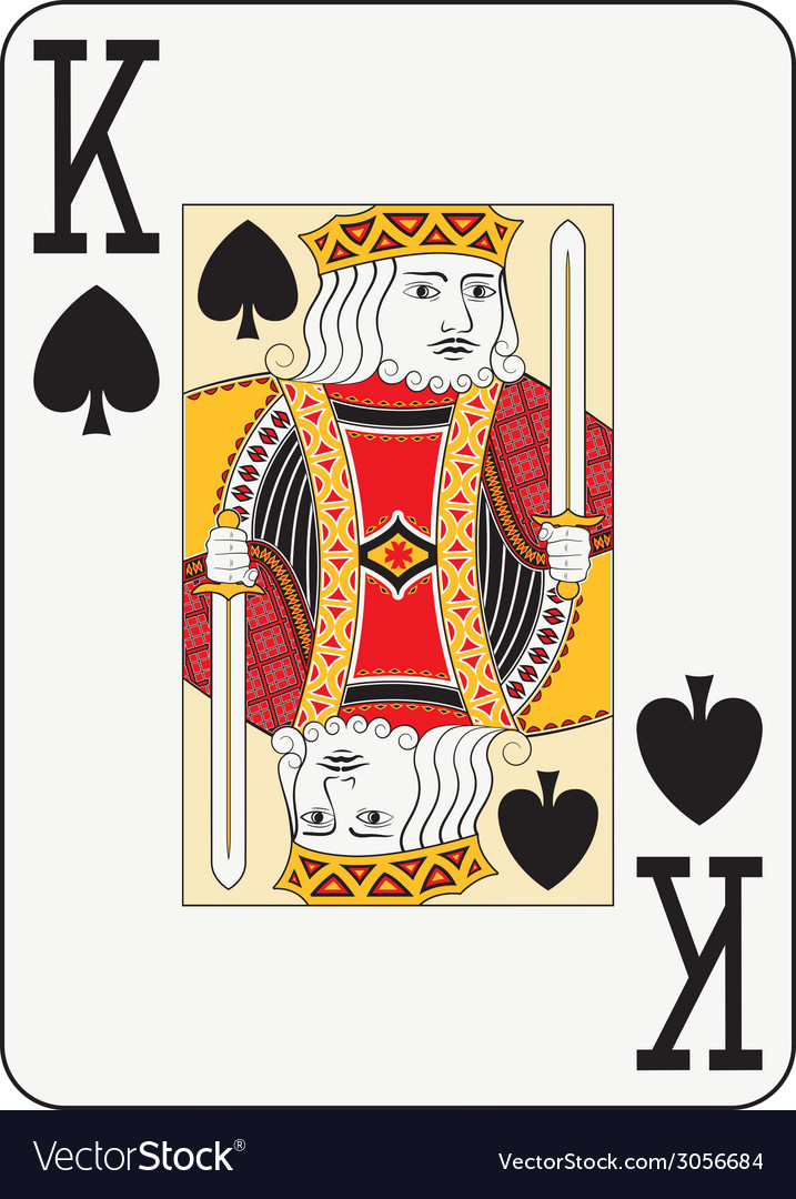 Jumbo index king of spades Royalty Free Vector Image