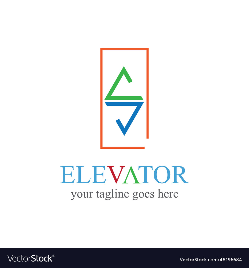 Lift and elevator logo design minimal logotype Vector Image