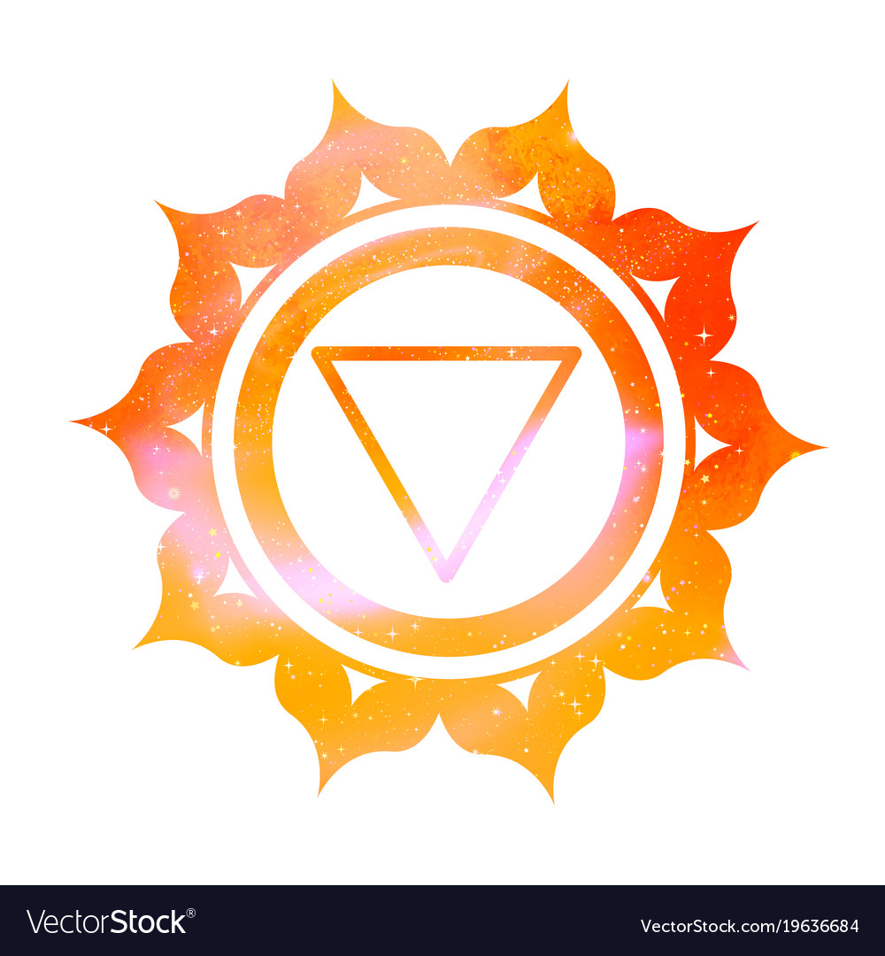 Manipura chakra with outer space Royalty Free Vector Image