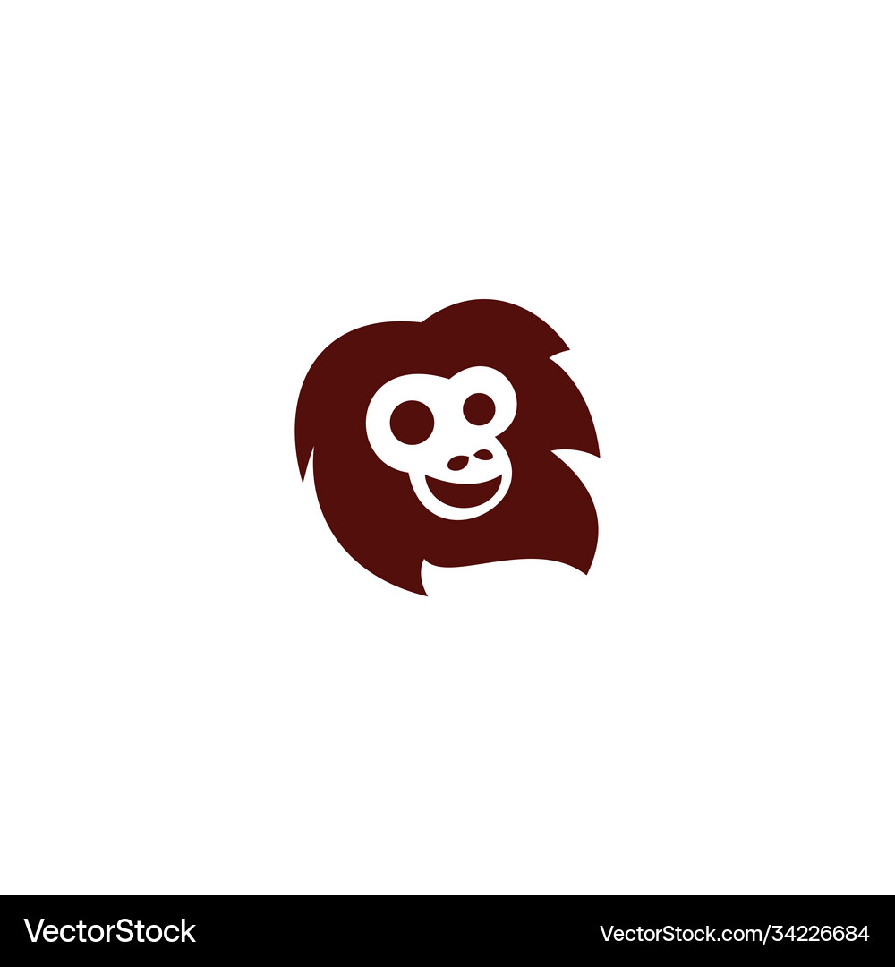 Monkey kids logo simple Royalty Free Vector Image