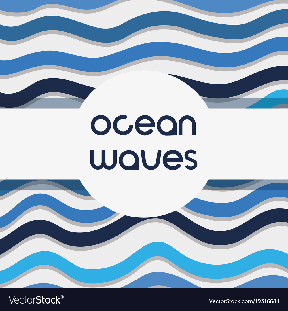 Natural ocean waves background design Royalty Free Vector