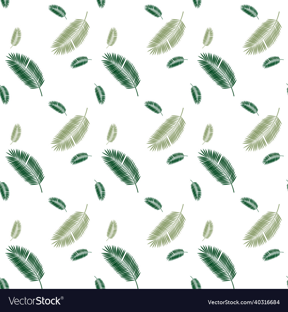 Palm leaf seamless pattern background Vector Image Palm leaf seamless pattern background