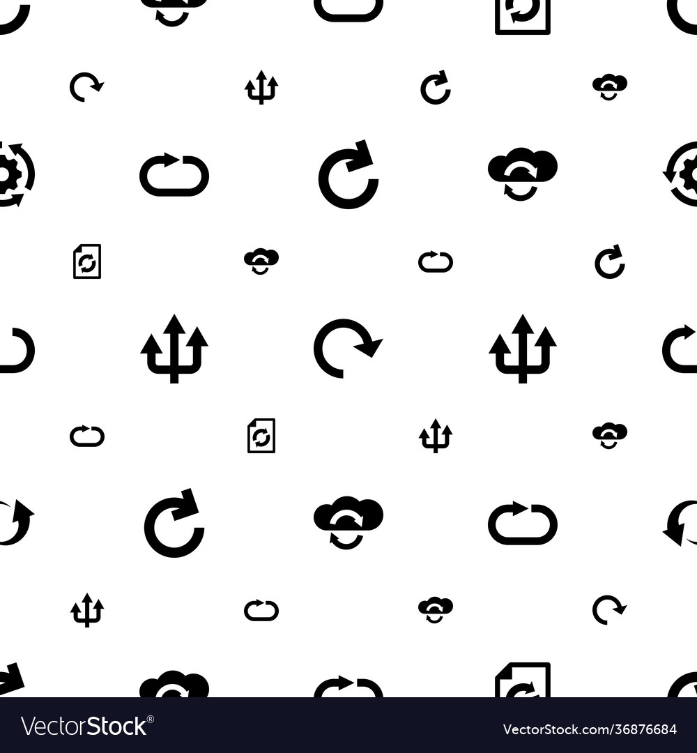 Reload icons pattern seamless white background Vector Image Reload icons pattern seamless white background