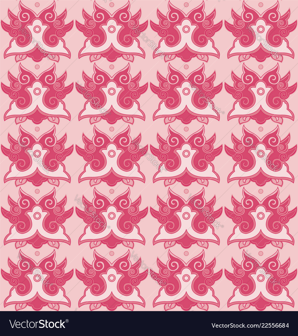 Seamless pattern with ornaments in red