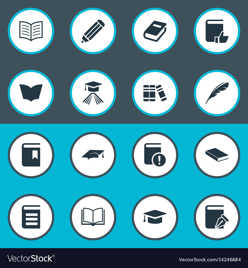 Set of simple reading icons