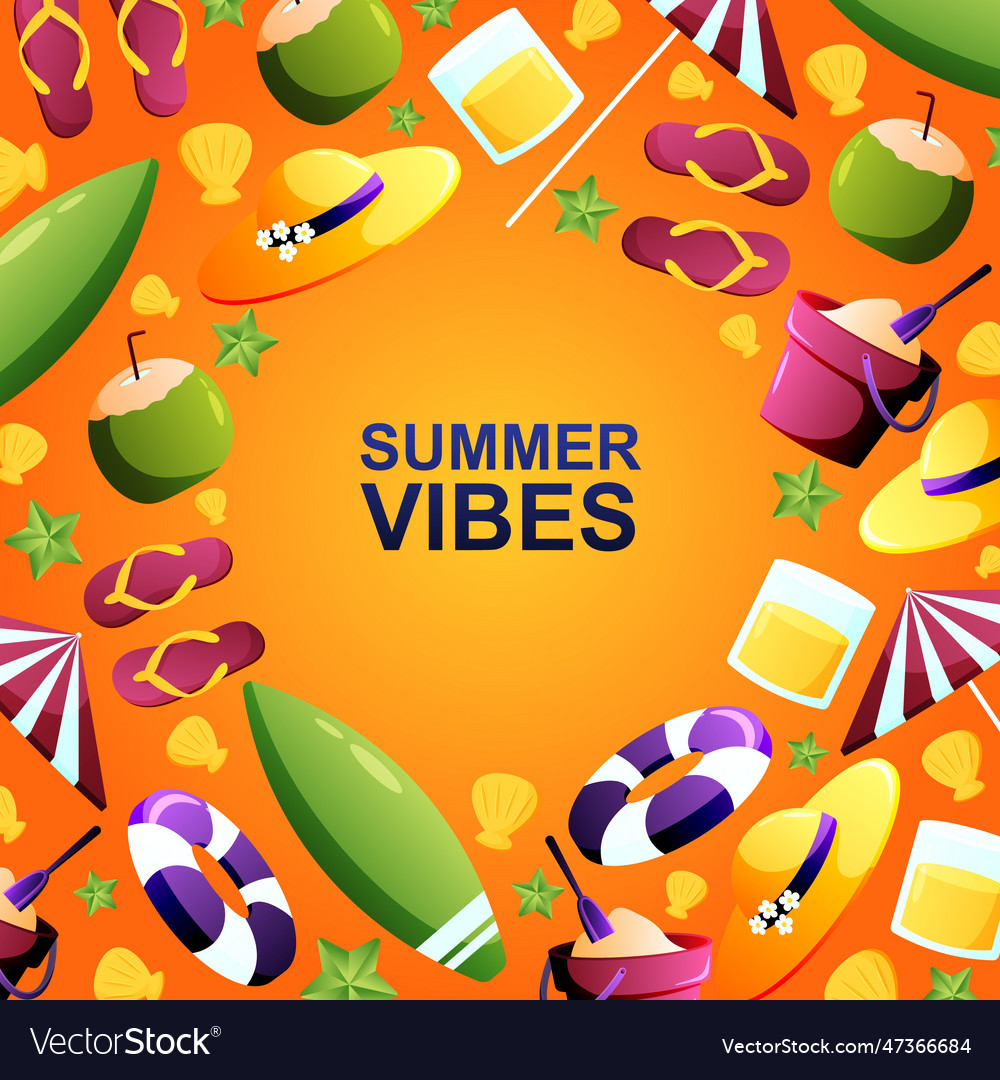 Summer vibes background time Royalty Free Vector Image