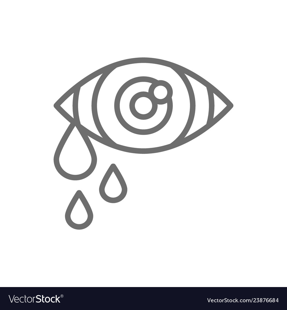 Eye with tears Royalty Free Vector Image - VectorStock