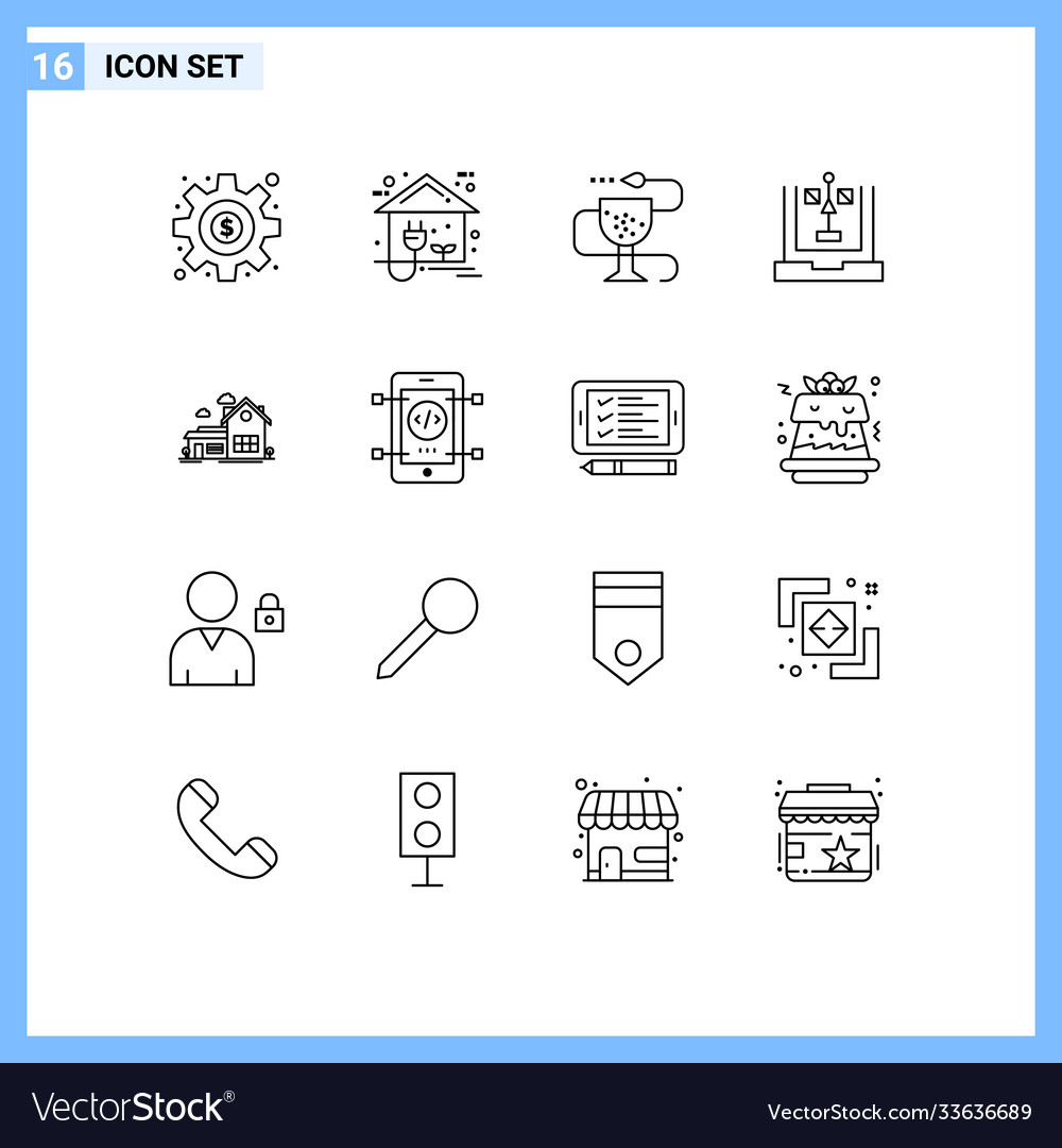 16 universal outlines set for web and mobile