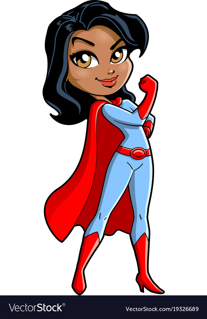 African american black super mom cartoon clipart Vector Image