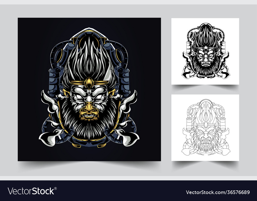 Angry monkey artwork vector image Angry monkey artwork