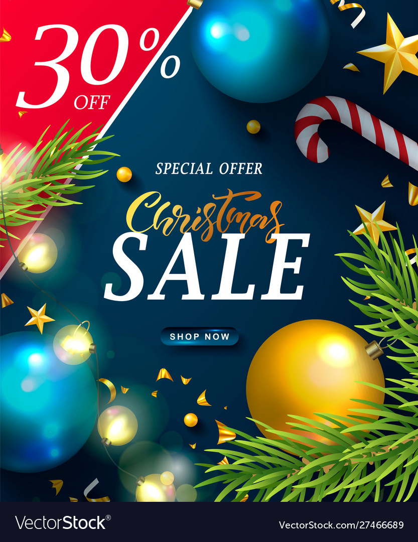 Christmas sale web banner holiday background