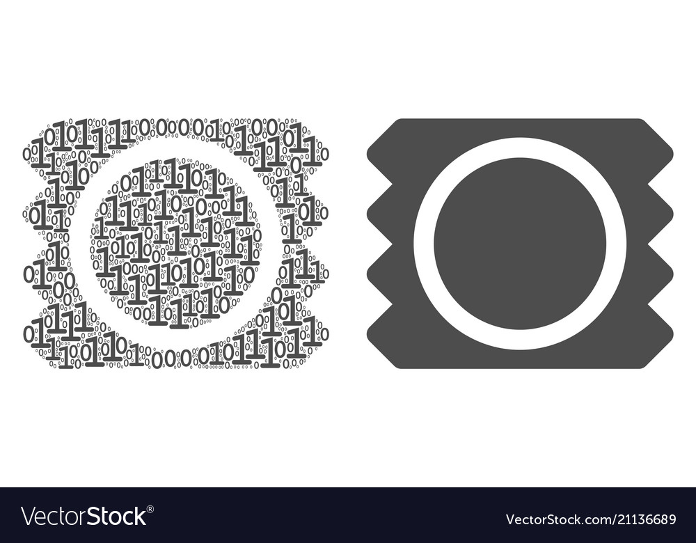Condom package composition of binary digits vector image Condom package composition of binary digits