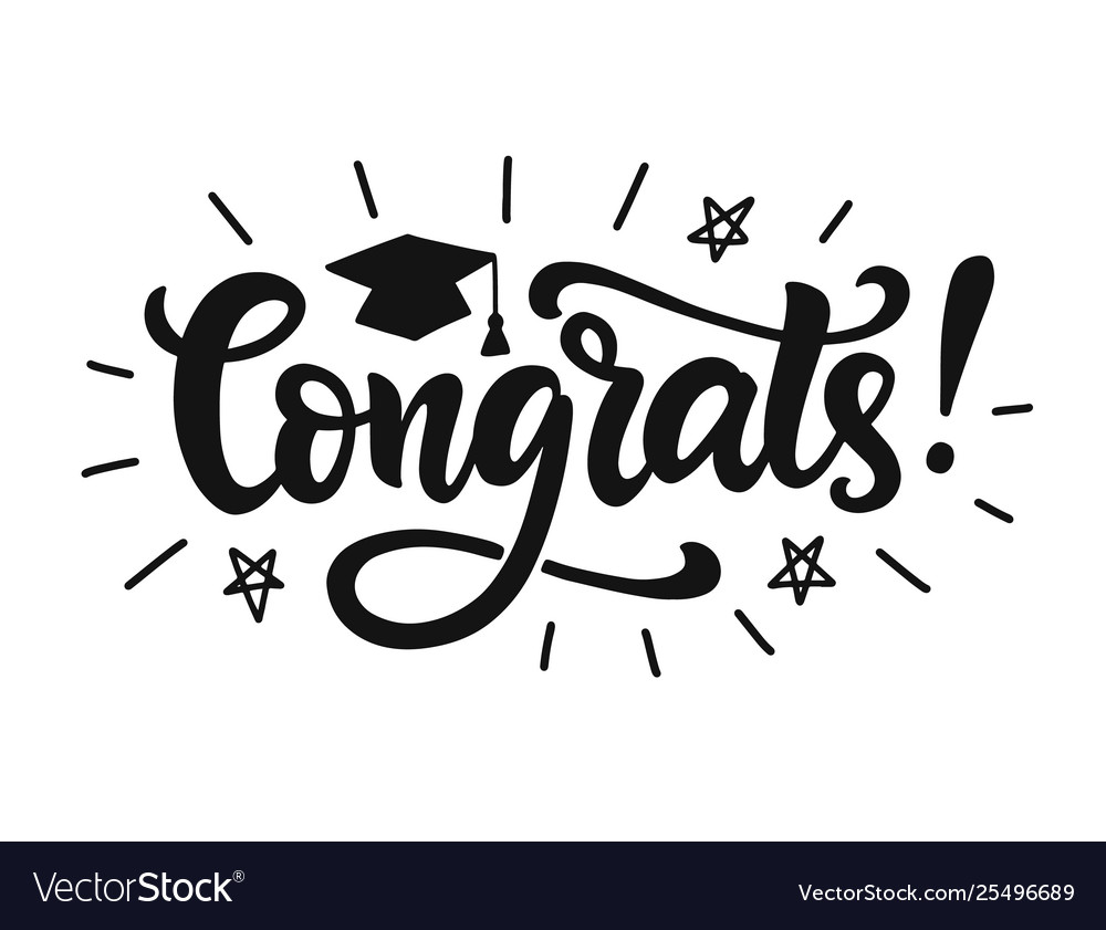 Congrats Graduation Class Label Banner Royalty Free Vector