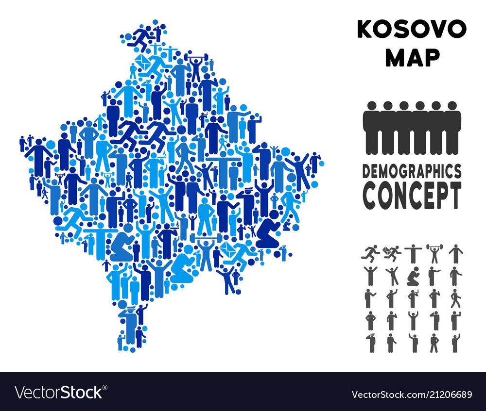 Demographics kosovo map Royalty Free Vector Image