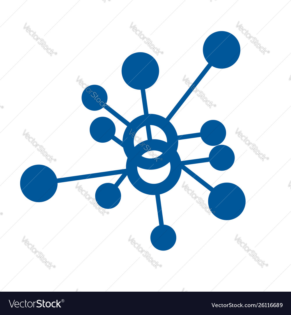 Digital and molecular network connection icon