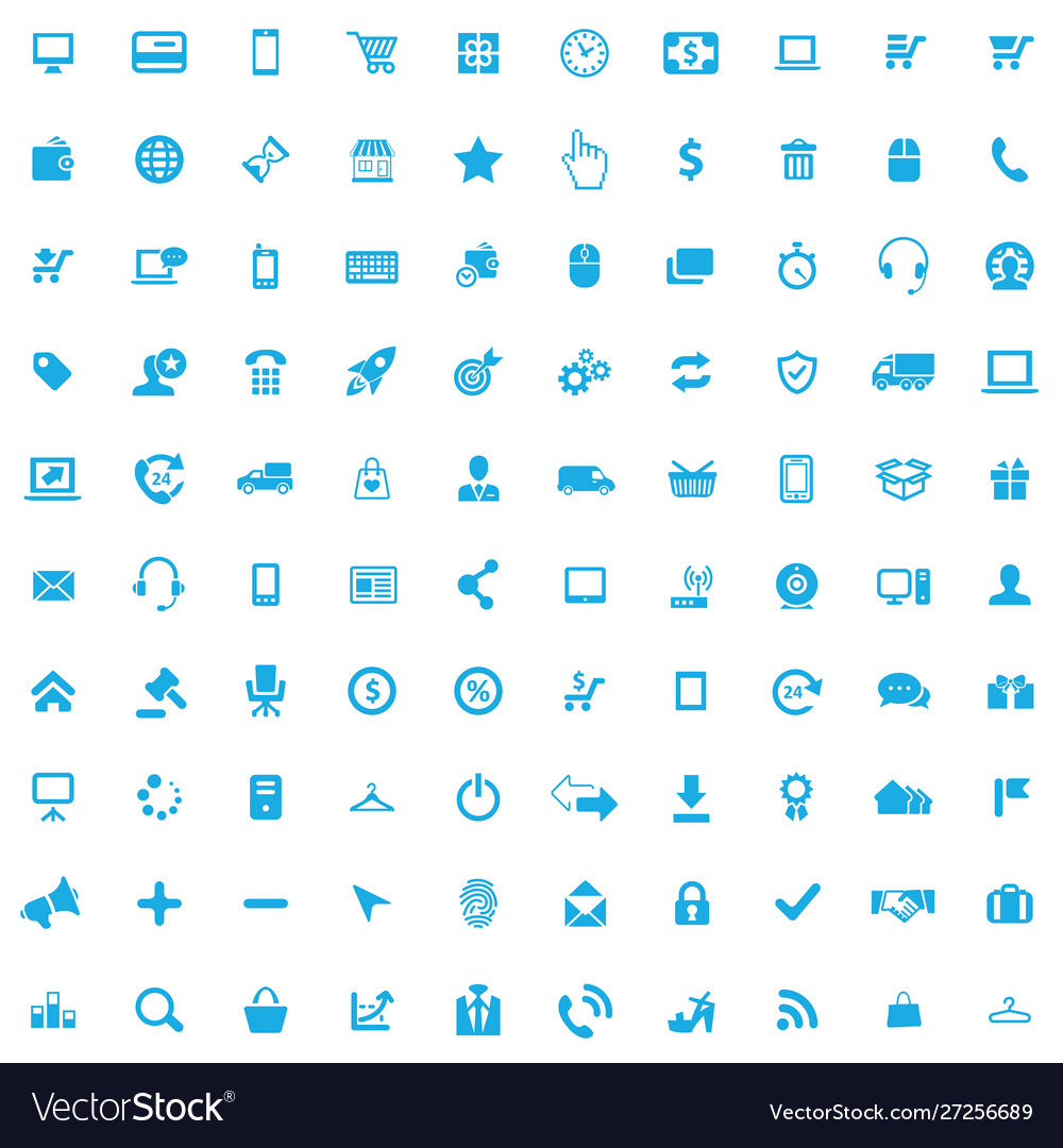 E-commerce 100 icons universal set for web and ui