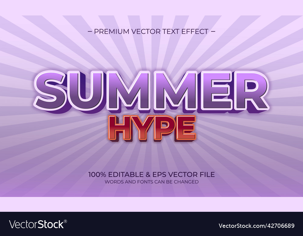 Editable text style effect - summer theme vector image Editable text style effect - summer theme