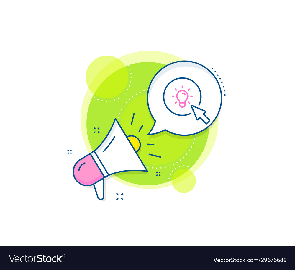 Idea lamp line icon mouse cursor sign