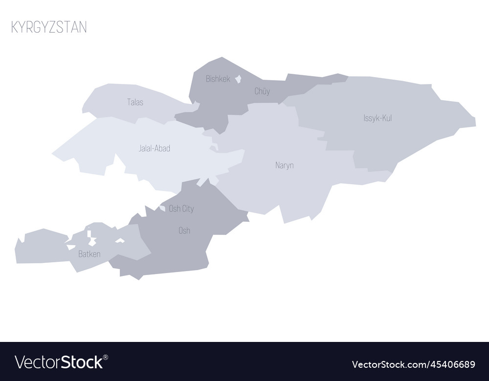 Kyrgyzstan political map of administrative