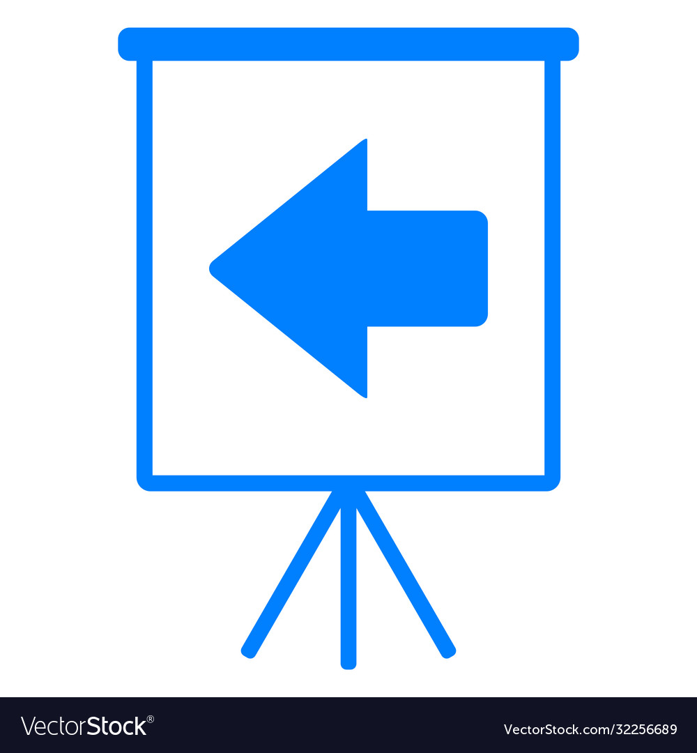 Left arrow and flipchart