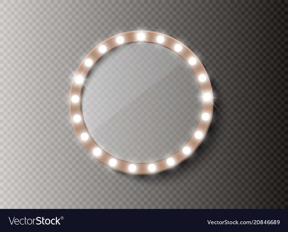 Makeup mirror isolated with gold lights