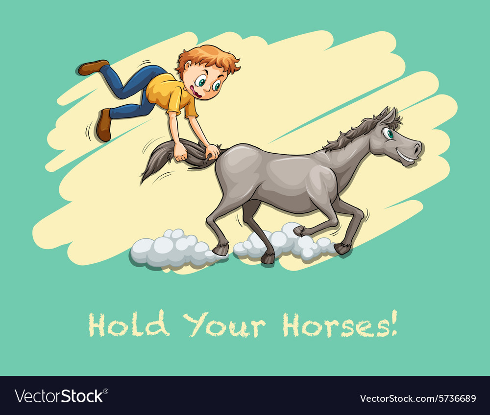 Man holding horse tail Royalty Free Vector Image