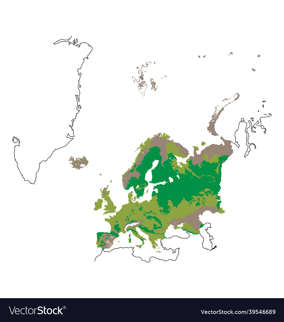 Map of europe habitat distribution Royalty Free Vector