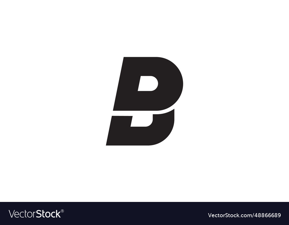 Modern shape letter d b or flat creative