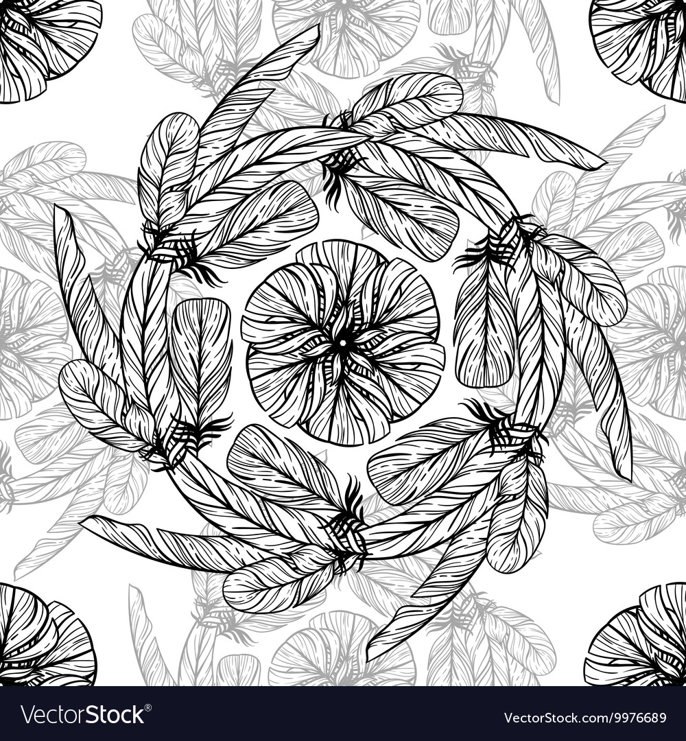 Monochrome circular pattern round kaleidoscope