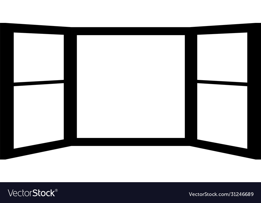 Monochrome open window frame
