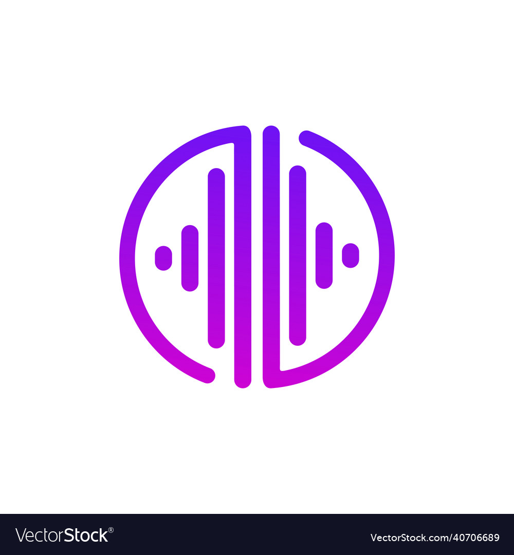 Music app technology logo design Royalty Free Vector Image