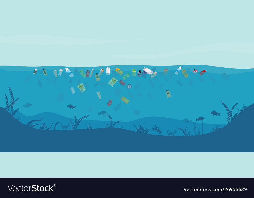 Polluted Water with Floating Trash